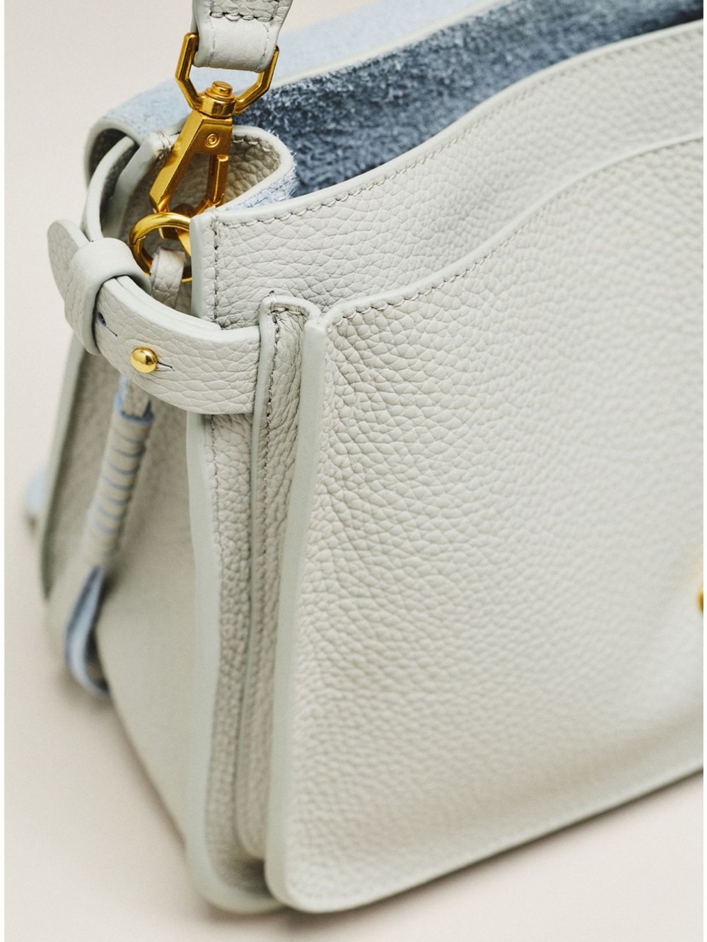 NEW By Anthropologie Porter Leather Bag in Light Grey - Picture 3 of 8